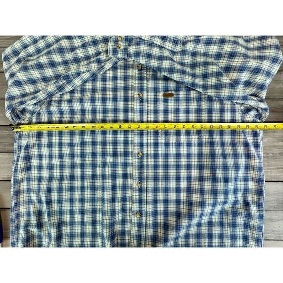 Carhartt Men's Blue White Plaid Button 100% Cotton Down Shirt Size XL - Picture 6 of 8